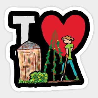 I Love Gardening Sticker